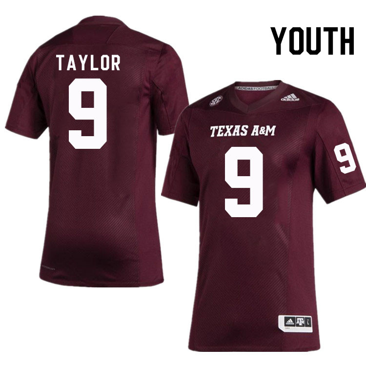 Youth #9 Bobby Taylor Texas A&M Aggies College Football Jerseys Stitched Sale-Maroon